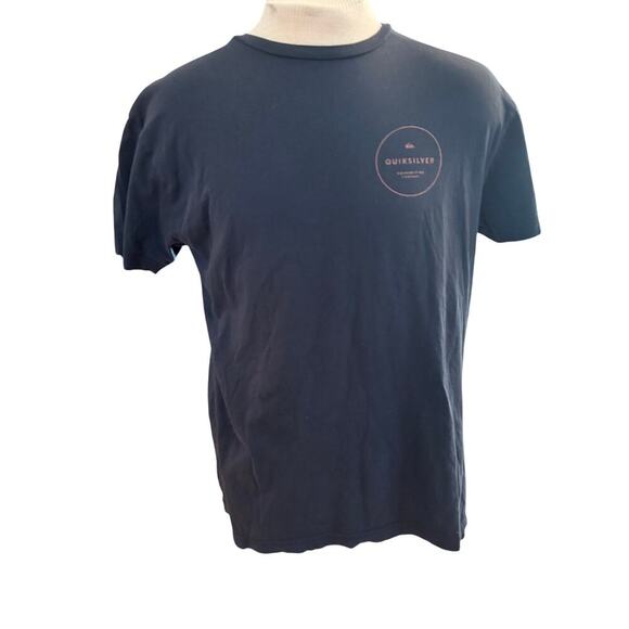 QUICKSILVER BLACK AND BROWN SURF T SHIRT MENS LARGE - Picture 1 of 5
